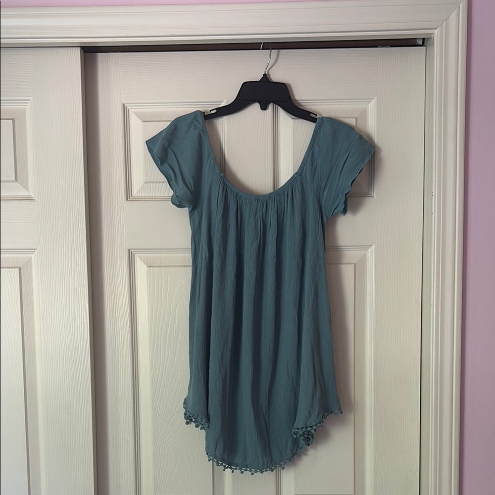 O'Neill Blue Ruffled Cap Sleeve Coverup